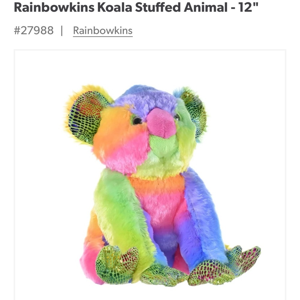 Rainbow Vibrant Plush Koala Toy